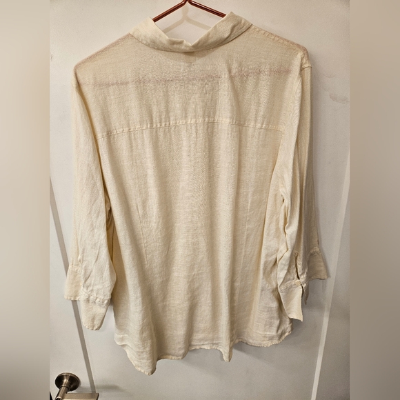 NWOT - Linen Old Navy Lt. Tan Button Down Shirt - Size XXL - Picture 8 of 9